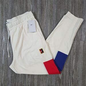 Nike Court Wimbledon Heritage Tennis Warm Up Pants Ivory FZ6928-100 Men's Size L